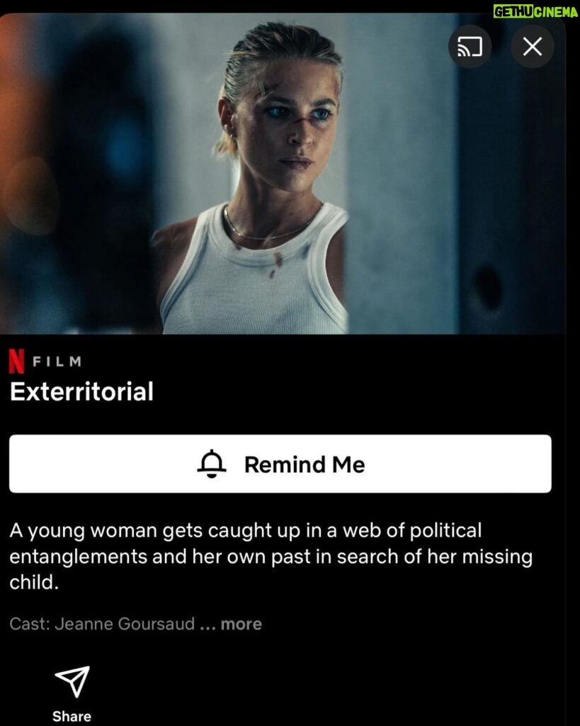 Jeanne Goursaud Instagram - Set the reminder on Netflix for EXTERRITORIAL coming soon on @netflix 🫶🏻