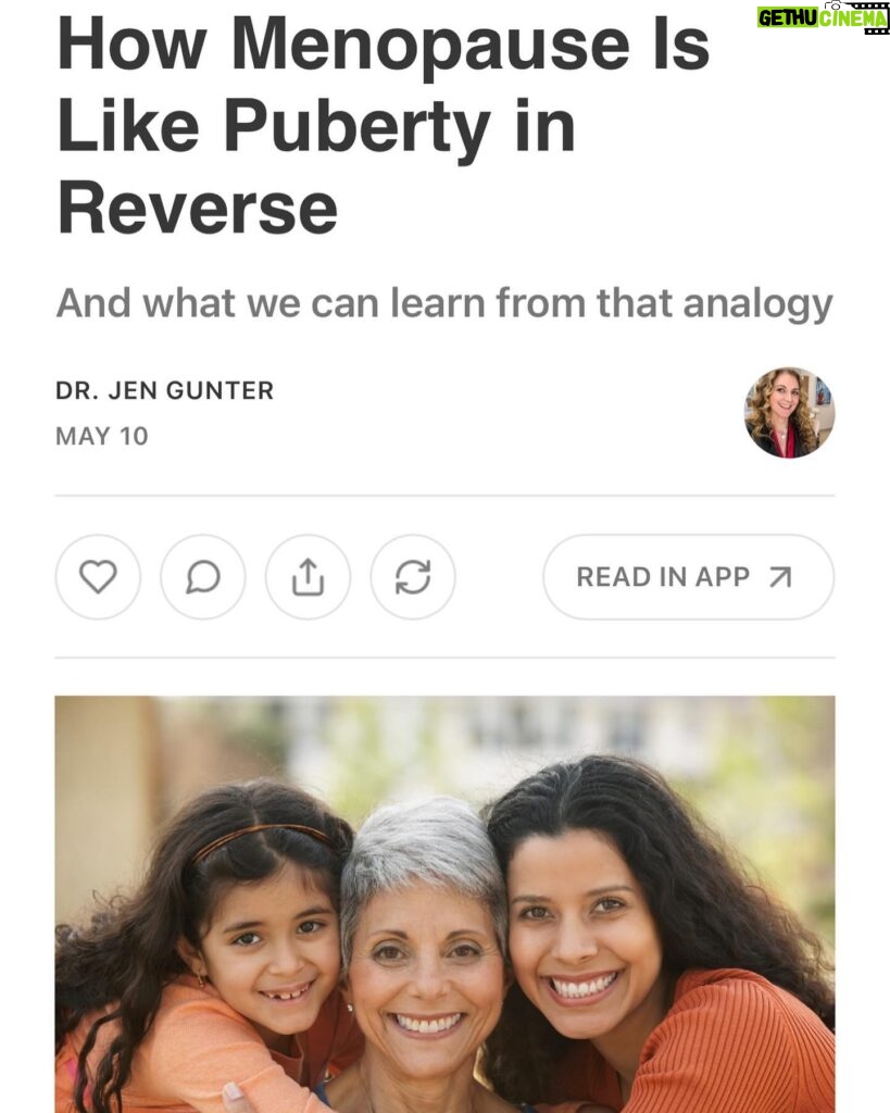 Jen Gunter Instagram - I love analogies and use them often in the office. They are a good way to distill the essence of a complicated physiologic process. During my recent appearance on the @themelrobbinspodcast, we delved into menopause. I introduced the analogy of puberty in reverse to help explain this complex phase of life. Interestingly, this upset some people. Apparently, explaining that menopause was like puberty in reverse in a 45-second clip of a much longer conversation was somehow…a false equivalency, hurtful, promoting a “horrible narrative,” and setting back women’s care as well as denying women hormone therapy. An analogy is an analogy; it’s not meant to encompass the totality of every woman’s experiences or be an actual medical definition. Of course, there are clear biological differences between puberty and the onset of menstruation and the menopause transition and menopause, but these two physiologic processes also have some mirror-image resemblances. As everyone has gone through (or will go through) puberty, but only half the population will have menopause, finding a common experience can be a valuable way to introduce a complex physiologic process. I decided this was a great opportunity to delve into some of the similarities and differences between puberty and menopause, so I wrote about it for The Vajenda. It is important that we hold space for all experiences. If your menopause is worse than your menstrual years it doesn’t mean that is true for someone else. And of course the reverse is true. Some people suffer catastrophically because it was puberty that brought their PMDD. And of course some people suffer catastrophically in menopause. Neither negates the other. And dismissing how puberty and the menstrual cycle can negatively affect many women doesn’t in anyway advance menopause care, in fact, I’d argue it does the opposite. Any dismissal of symptoms is unacceptable. We can hold space for the entire spectrum of experiences and advocate for research and evidence based care for all.