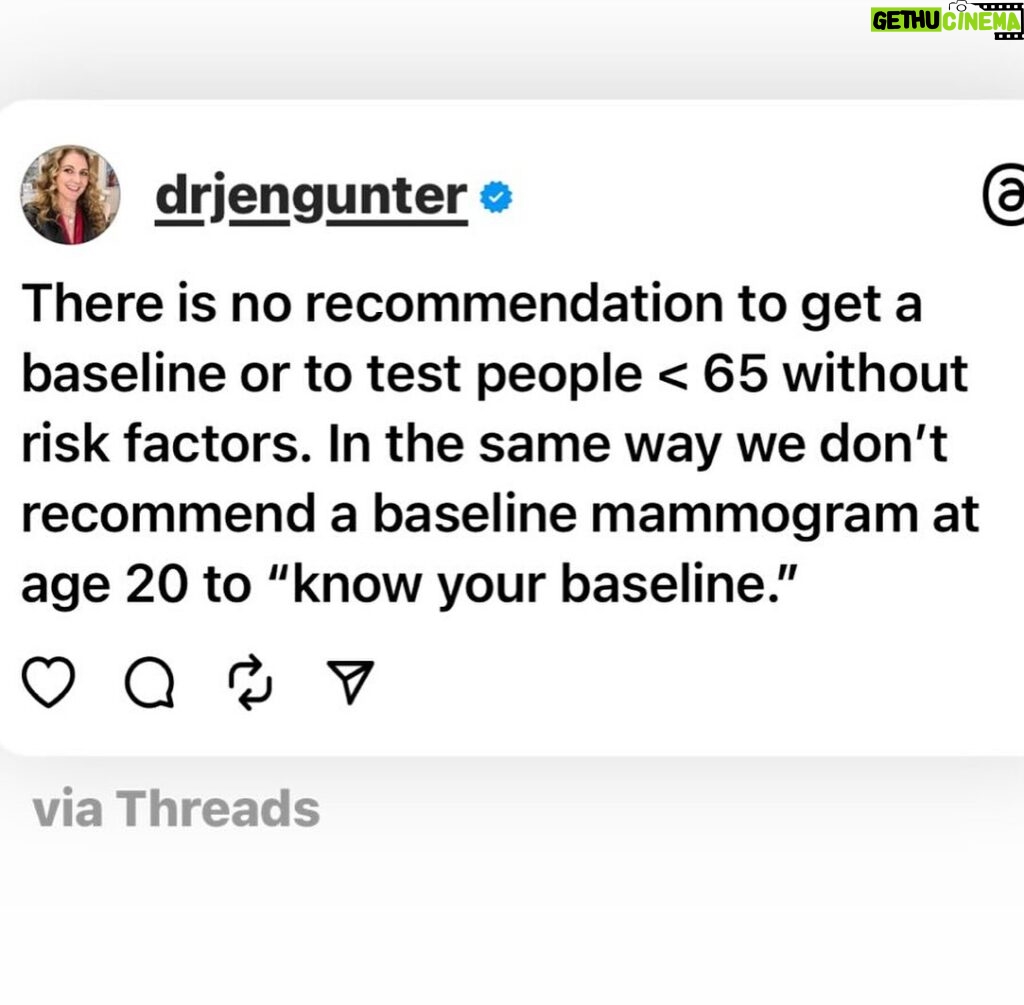 Jen Gunter Instagram - Thought I would share this bone density screening info that I posted on threads. It seems there are people recommending baseline DXA (bone density) scans for all women in their 30s and 40s, but screening under age 65 is risk based. For people age 50 and older we screen earlier than 65 based on weight, history of parental hip fracture, and if someone smokes. There are other risk factors to include as well, and a variety of medical conditions and medications that would promote earlier screening. For example, anyone with primary ovarian insufficiency should get a bone scan when they are diagnosed as should people with relative energy deficiency of sports (REDs). When to screen under age 50 depends primarily on risk factors. Other tools to help determine risk and if you ahold be screened earlier are FRAX and OST and if you Google them, you should find the calculators. For people with no risk factors, screening earlier isn’t recommended.