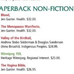 Jen Gunter Instagram – Wow Winnipeg! Three books on the local bestseller list!!! Thank you everyone! 

And thank you @mcnallyrobinson 

#Blood
#MenopauseManifesto
#VaginaBible