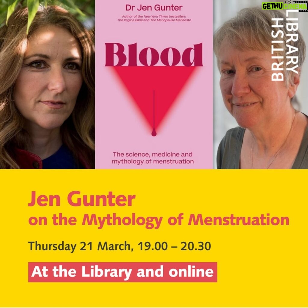 Jen Gunter Instagram - I am beyond excited to have the opportunity to speak with THE Dr. Helen King next week, Thursday March 21, about menstruation at @britishlibrary. Dr. King is one of my idols and the fact that I get to meet her AND talk about a topic that is a favorite of both of ours is amazing. This is sure to be a bloody good time! I put a link in my stories and you can also find the link at TheVajenda.com