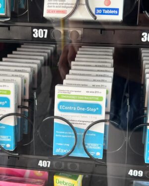 Jen Gunter Instagram - Love this pharmacy vending machine at USC! No GYNO crap to be found! 

Instead, birth control pills, plan B, condoms, tampons, COVID tests, and hydrocortisone (the thing to use in a pinch for a bad vulvar itch instead of Vagisil, the devil’s own sav. (Vagisil has benzocaine and this can cause allergic reactions and irritation. And we hate Vagisil because of they are a massive part of the feminine hygiene industry invested in the messaging that women smell).