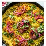 Jen Gunter Instagram - I just made this absolute winning one pot turmeric chicken and rice dinner from @dishingouthealth My photo is terrible (you can swipe to see), so I didn’t want to lead with it 😂 Instead of the canned lite coconut milk, I used the unsweetened coconut milk you find in the dairy case. I added green peas for extra veggies and protein. The sumac onions took it to the next level. It absolutely satisfied my Venn diagram of nutritious, delicious, and easy to make. Will definitely make again. Prep time was 20 minutes or so and another 25 minutes of baking.