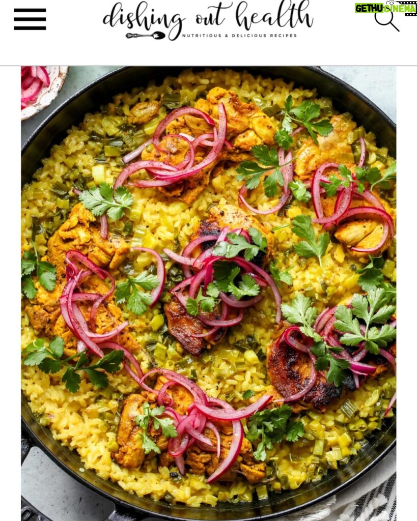 Jen Gunter Instagram - I just made this absolute winning one pot turmeric chicken and rice dinner from @dishingouthealth My photo is terrible (you can swipe to see), so I didn’t want to lead with it 😂 Instead of the canned lite coconut milk, I used the unsweetened coconut milk you find in the dairy case. I added green peas for extra veggies and protein. The sumac onions took it to the next level. It absolutely satisfied my Venn diagram of nutritious, delicious, and easy to make. Will definitely make again. Prep time was 20 minutes or so and another 25 minutes of baking.