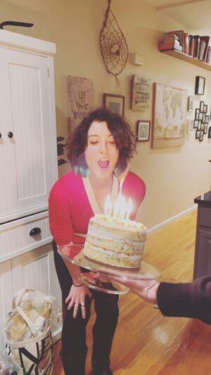 Jenna Laurenzo Instagram - High stakes birthday cake catch @milkbarstore @aine_like_onya 
.
.
.
#birthdaycake #milkbar