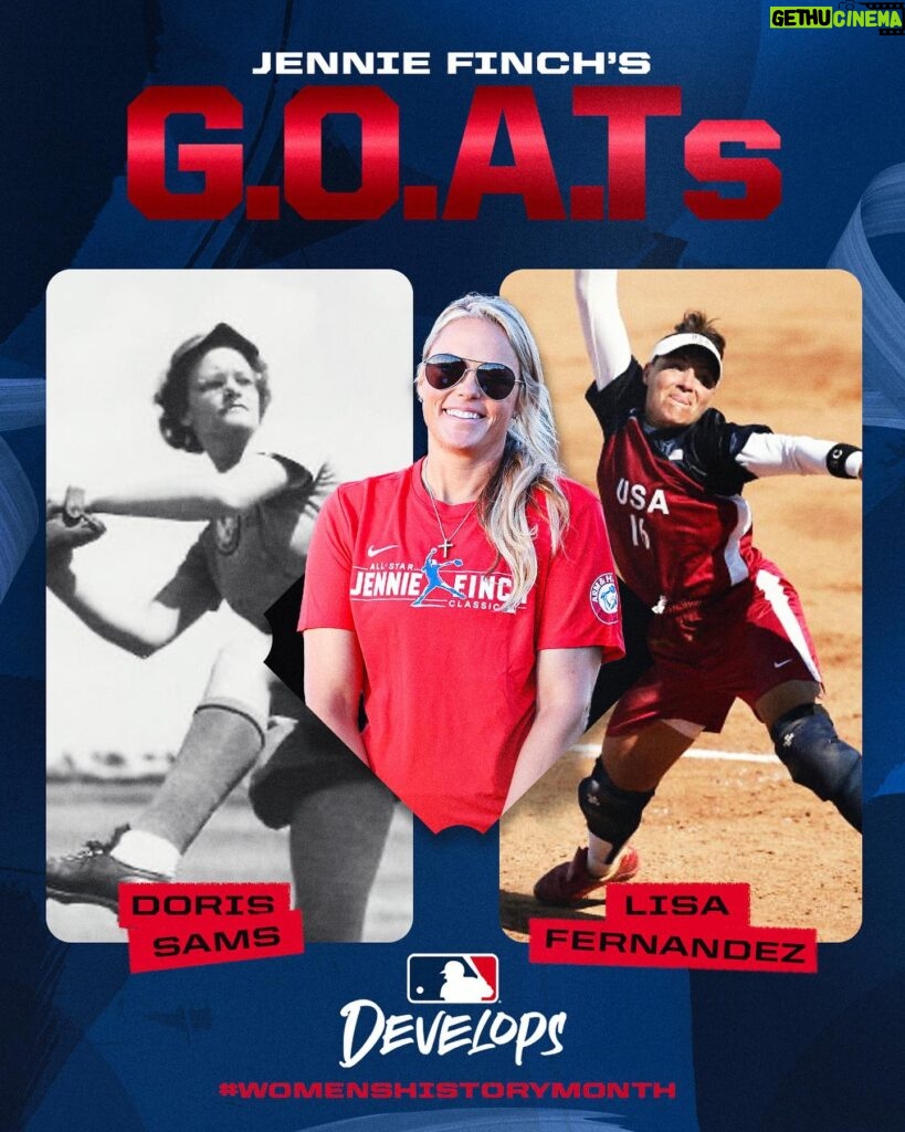 Jennie Finch Instagram - MLB Softball Ambassador Jennie Finch shares her baseball and softball G.O.A.Ts 🐐🏆