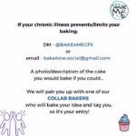 Jennie Jacques Instagram – Thank you @bake4mecfs 💙✨
*
Quick croaky voice over from bed 🛌 from me 💩 but gets the message out there! We really do want to ensure #pwme can join in – #mecfs #mecfsawareness #severeme 
*
Over the years we have had some fantastic collaboration bakes! And I look forward to more. After all, we need healthy folk on board to fight the good fight 💪 & #baking for @bake4mecfs @smileforme is part of that!
*
Thank you sincerely to our incredible judges for their time & supporting this 🥰 & all of their personal advocacy too! @lmcfindy @wordsasmedicine @aliceeewright 💥
