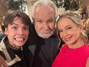 Jennifer Gareis Instagram - Let’s all give a warm welcome to @lisayamada… so beautiful inside & out! We all LOVE her but do we TRUST her character? Hmmm??? 
@jmhoffman 
@johntmccook 
@boldandbeautifulcbs 
#behindthescenes🎬 
#boldandbeautifulcbs 
#cbsdaytime