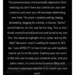 Jennifer Esposito Instagram - You will get nowhere waiting on someone to give you the break, the chance, the opportunity. I know this for a fact! I created this new class to spark that creativity inside that you’ve been sitting on. We ALL have the ability to do WHATEVER it is we dream of. It’s how hard YOU want to work for it. Class is in NYC ! Start creating for yourself! Xoxo. Link in bio