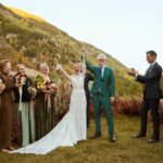 Jennifer Holland Instagram - James! Thank you for sharing your love, life and family with me. Thank you for choosing me, for elevating me, and for always making me belly laugh. Here’s to many more years to follow the first extraordinary 7. ……………………………………….. @jamesgunn and I got married surrounded by the most beautiful humans, the most magical scenery, and endless love and laughter. My gratitude is bursting at the seams. Thank you to every single staff member who worked so hard to make this event special for us and for our guests. It was so seamless and stunningly beautiful, I felt like I was in a movie. We only had one uninvited guest: Mr. Bull Moose. But, he sort of lives there. So, I guess we were in his home. My Hair: @lisasatornhair My MU: @rachelgoodwinmakeup James grooming: @louisemooninc Stylist: @carrielauren @lexfordays @victordevita Photos 1,2,3,4,6,7,9: @jonnymarlow Photos 5, 8: @jessmigliophoto Event coordinator: @eksevents