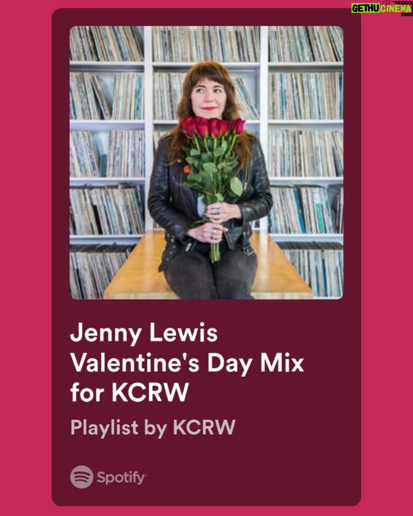 Jenny Lewis Instagram - happy valentine’s day love, mom @kcrw @spotify romantic / self ❤️ mix link in bio