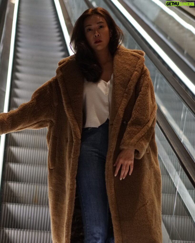 Jesseca Liu Instagram - Cozy, iconic Teddy Bear coat has just won my heart ❤️ @maxmara #maxmarateddyten #maxmarasingapore