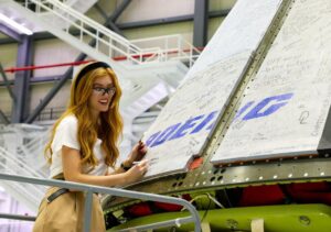Jessica Gagen Instagram - We had a great time with Jessica Ashley Gagen, Miss England! As she toured @nasakennedy, she got to experience a day in the life of a #Starliner engineer. 🚀 

Her passion for aerospace brought her stateside to see how we’re building the future of space exploration.