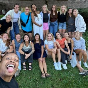 Jessica McDonald Instagram - “Surprise” baby shower from my @racinglouisvillefc girlies. Huge success. I’m so grateful 💜🙏🏽 #LouisvilleBabyShower #showernumber2