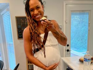 Jessica McDonald Instagram - “Surprise” baby shower from my @racinglouisvillefc girlies. Huge success. I’m so grateful 💜🙏🏽 #LouisvilleBabyShower #showernumber2
