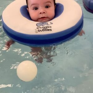 Jessica Tyler Instagram - Dreamy day at @snugglesnbubblesspa 🛁🫧 Hydrotherapy followed by an RMT massage = happy baby! Anthony & Alora had the BEST time 💙 Thank you for having us!