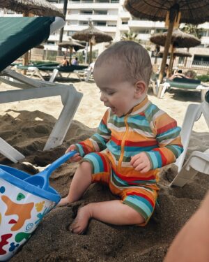 Jessica Fox Instagram - Palma. Palma. Palma. 

1. Bucket and Sand and rocking his @littlegreenradicals swimsuit. 
2. Perusing the menu. 
3. Mirror selfie.
4. Daddies cuddles. 
5. Poor bar fun in more @littlegreenradicals 
6. Keeping it cool in @sunniesforkids and @mumandme_app 
7. Matchy, Matchy. 
8. Long day. 
9. Mini Mohawk.
10. When you think you order baby friendly and it arrives raw and on fire. 

*items mentioned PR