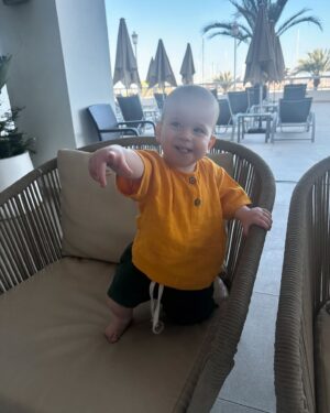 Jessica Fox Instagram - Palma. Palma. Palma. 

1. Bucket and Sand and rocking his @littlegreenradicals swimsuit. 
2. Perusing the menu. 
3. Mirror selfie.
4. Daddies cuddles. 
5. Poor bar fun in more @littlegreenradicals 
6. Keeping it cool in @sunniesforkids and @mumandme_app 
7. Matchy, Matchy. 
8. Long day. 
9. Mini Mohawk.
10. When you think you order baby friendly and it arrives raw and on fire. 

*items mentioned PR