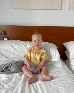 Jessica Fox Instagram - Palma. Palma. Palma. 

1. Bucket and Sand and rocking his @littlegreenradicals swimsuit. 
2. Perusing the menu. 
3. Mirror selfie.
4. Daddies cuddles. 
5. Poor bar fun in more @littlegreenradicals 
6. Keeping it cool in @sunniesforkids and @mumandme_app 
7. Matchy, Matchy. 
8. Long day. 
9. Mini Mohawk.
10. When you think you order baby friendly and it arrives raw and on fire. 

*items mentioned PR