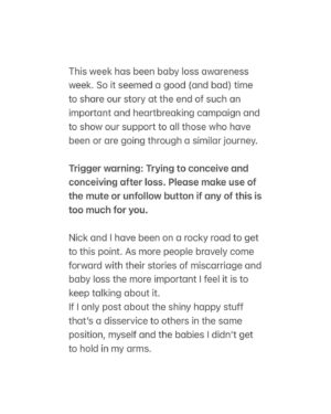 Jessica Fox Instagram - This week has been baby loss awareness week. So it seemed a good (and bad) time to share our story at the end of such an important and heartbreaking campaign and to show our support to all those who have been or are going through a similar journey. 

Trigger warning: Trying to conceive and conceiving after loss. Please make use of the mute or unfollow button if any of this is too much for you. 

Out of difficulties, grow miracles. ❤️

Due spring 2023. 🌼

#babylossawarenessweek #ttcjourney #miscarriageawareness #pregnancyannouncement #pregnancyafterloss