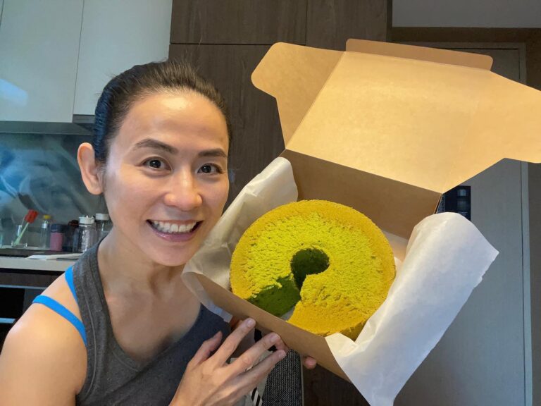 Jessica Hester Hsuan Instagram - One delicious pandan cake from my sweet friend! 😘 @michelle_saram @mad_about_pandan_cake