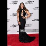 Jessica Pimentel Instagram - We came. We saw. We served it up hot! 🍽️🔪 @thehorrorofdoloresroach @tribecafilmfestival . . . . . Thanks to the amazing and wonderful people at @blumhouse I love you to death. @primevideo 👗 @michaelcostello 📿💎 @mimiprober 💁🏾‍♀️💄 @keilamakeup25 💍 #tomashaake 🫂 @stewarttalentnewyork @silverliningentertainmentllc