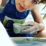 Jessica Rothe Instagram - Learning to throw more clay and less shade (As you can see the latter is easier than the former). Thanks @pot_la for renting me this amazing wheel thats keeping me sane while I #socialdistance ❤️ #pandemicpottery #stayhome