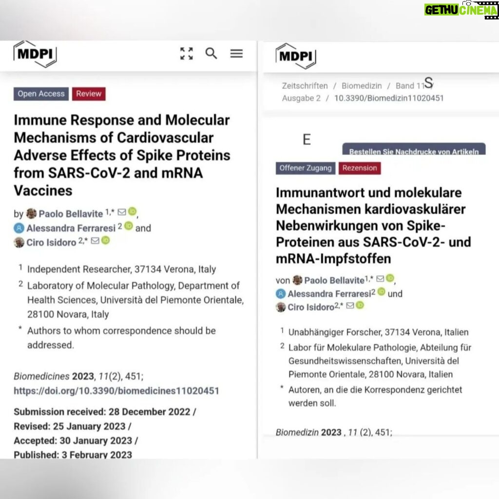 Jessica Sutta Instagram - #spikehypothesis ! Der Toxizität des Spikeproteins muss dringend nachgegangen werden ! Siehe Seite 2 ! https://www.mdpi.com/2227-9059/11/2/451?fbclid=PAAaYn-Tb8tYDyxNeDFXIR7C_wx5TPNpFTXzkFjvtZsGXrBsGgvQlpCwRjC0Y #longcovid #Postvac #spike #Spikeprotein