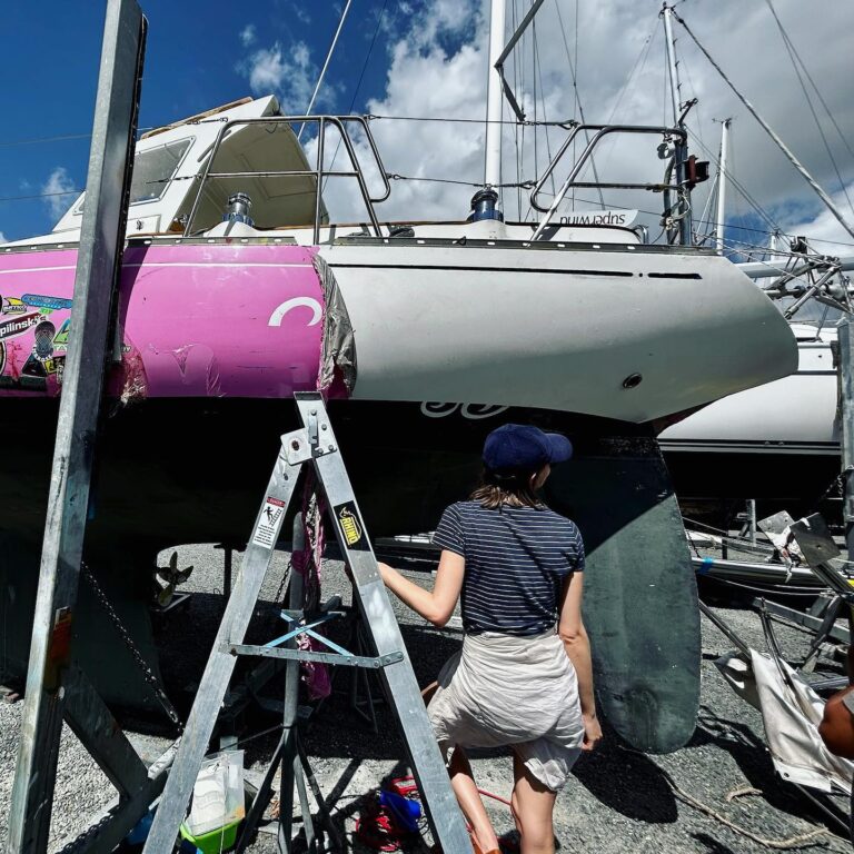 Jessica Watson Instagram - Credence Part 1. (This is going to take a while - patience*, please) *Directed at self. The making of Credence, formally known as the #truespirit actress “Pink” - not to be mistaken for the “real” Ella’s Pink Lady who has retired at the @queenslandmaritimemuseum. 📷 A few behind-the-scenes snaps so far: 1. Getting out of character and back to her roots ⛵️ 2. & 3. Forewoman Fae 🔨 4. Now that’s progress👌 5. S&S 34 things, just ❤️ 🎬 Credits to date: - Niece Fae, of course, and Gugu for driving Miss Fae - Everyone for listening to me talk about (obsess over) Credence - Roy, Karen and Sara for feeding (extravagantly) and housing exhausted owner (Credence being an energising, not exhausting factor) - Scotty and everyone at @everythingmarineaus (biggest thank you reserved for the poor person who has to work inside the lockers) - The legend that is ⚫️ Joe - Everyone at @theboatworks including passers-by, for icy water deliveries and finger-destroying sticker removal assistance! - Brother-in-law Nick (not sure any tools have been lifted yet, but better start on the thank you’s early 🔧😬😏). #sparkmanandstephens34 @sparkmanstephens_association @sparkman_and_stephens