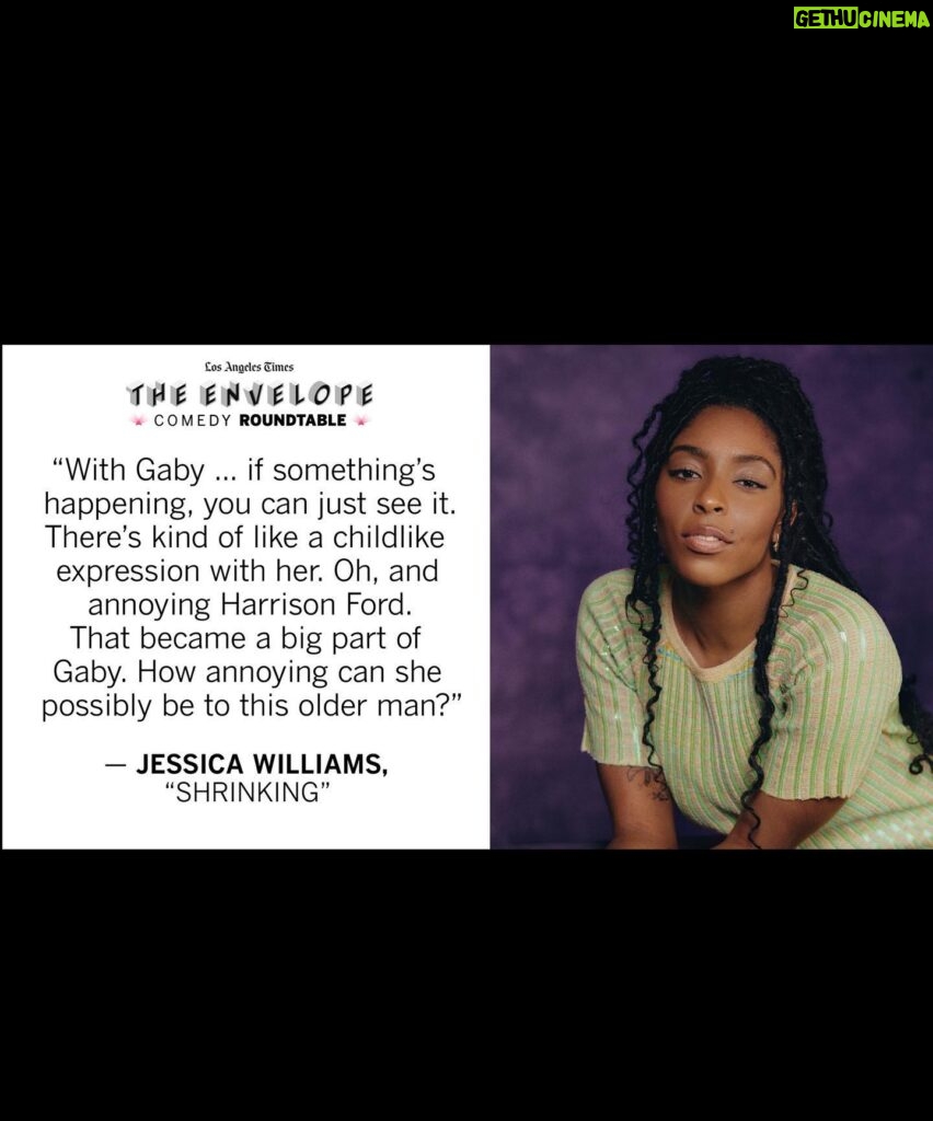 Jessica Williams Instagram - HONORED to be featured in @latimes_entertainment “The Envelope” Comedy Actors Roundtable with these people I admire and am such a huge fan of! THANK YOU @lorrainealiwrites @carriganagain @theofficialsuperstar @janellejamescomedy @mradamscott @phildunster @theauthenticdelroylindo Full roundtable Link is in my bio babbayyyy! Photos by the VERY fun @alexgharper #shrinking #appletvplus