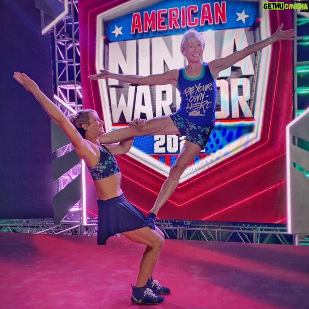 Jessie Graff Instagram - You won’t believe who’s competing in season 15 of #AmericanNinjaWarrior It’s the best mom in the world @ginnymaccoll !!! (I’ll be there too 🙃) New season starts Monday, and you’ll see us both in episode 3 on June 19th! #BeYourOwnHero #StrengthIsAgeless #girlpower #motherdaughter #footflag #ninjawarrior #supermom #strongwomen