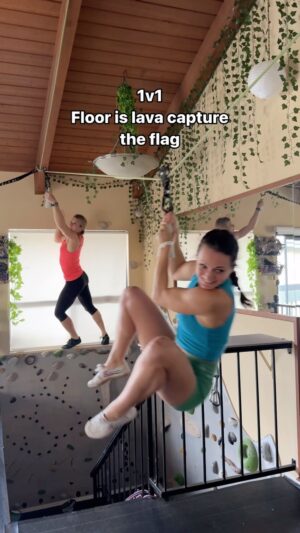 Jessie Graff Instagram - Just two adults hanging out in a super normal way 😂 1v1 floor is lava capture the flag @jessiegraffpwr
