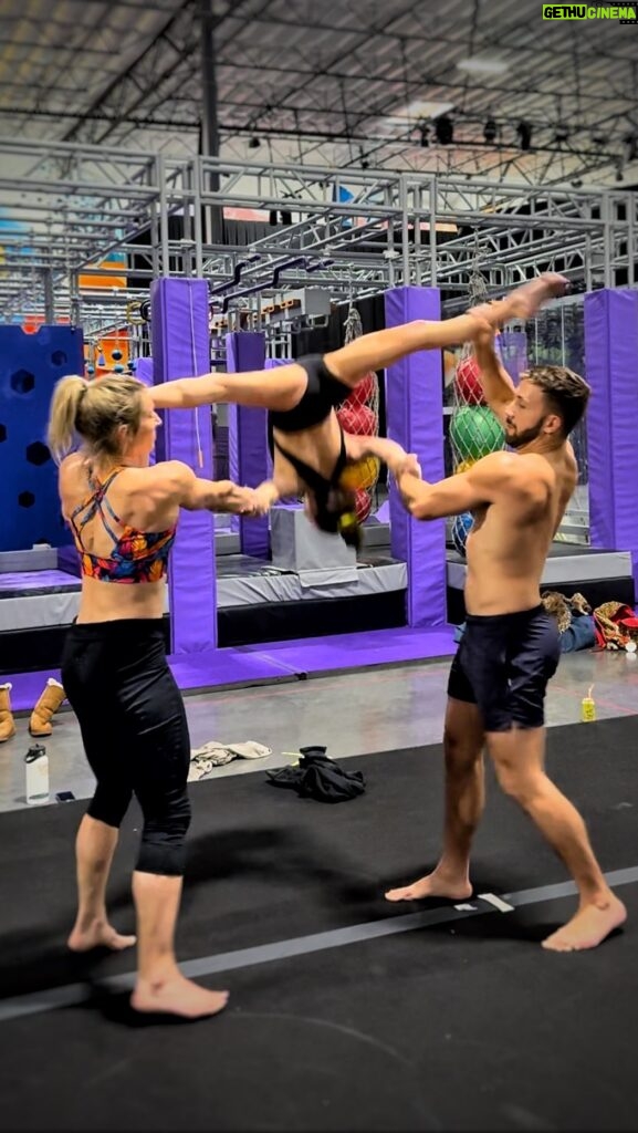 Jessie Graff Instagram - Thank you so much to @acrojames for teaching me and @runwaytothecircus for fearlessly trusting me on my first try! I’ve been wanting to learn how to base for a while now, and I’m super grateful for such generous, talented, skilled friends! I’ll be back at the #circuscenter April 12-14 for the Positive Impact Movement Festival, teaching ninjas and learning acro!#acrobatics #circusskills