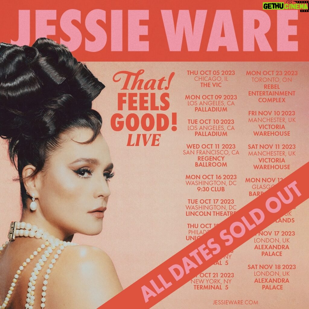 Jessie Ware Instagram - A sold out N.America / UK tour. 20,000 tickets in London!! Thank you so much. Let’s celebrate this weekend. Wear ya pearls! X