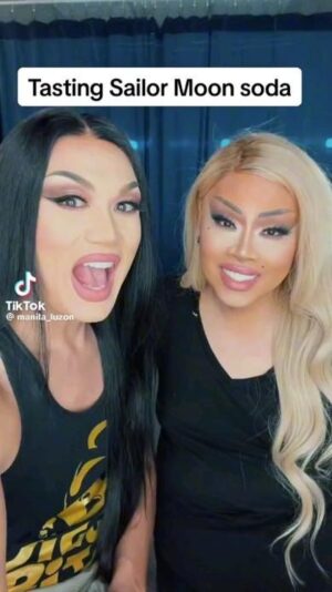 Jiggly Caliente Instagram - @manilaluzon and I trying Sailor Moon sodas. 
We bought soda n wanted to be like the kids with content. We're influencers lol 😆😆😆

Yes I know I'm missing nails lol it was a rough week lol 
You have no idea the pain of a acrylic nail breaking. For the boys it's like getting kicked in the balls lol. 

@rupaulsdragrace OG's