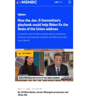 Jill Wine-Banks Instagram - One of us is 21, the other 80. We both agree President Biden has the record & experience to win. Together, we wrote about how President Biden can reach both our generations — starting this Thursday with his State of the Union address & beyond. Take a read & share.

•
•
•
#biden #msnbc #nbc #oped #writing #words #essay #president #presidentbiden #congress #speech #opinion #news #democrat #voting #2024 #election #democracy