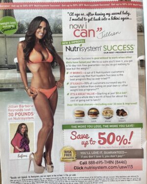 Jillian Warry Barberie Instagram - Oh hi. Just a 43 yr old mom with 2 kids here. And NO AIR BRUSHING because it’s illegal to make a weight claim and doctor the picture in any way. Let’s get back on track J Bizzle. @nutrisystem