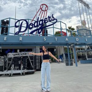 JinJoo Lee Instagram - LA LA BABY!!! Dodgers baby!!!! 🥳❤️