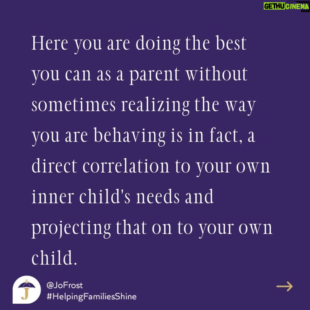 Jo Frost Instagram - Food for thought this week, take your time to reflect on this post. When we can be more compassionate to ourselves through our process of growth and healing it will also allow us to show up for our children more conciously aware. Let us support eachother through the rest we need the time we need. What are your thoughts? #Helpingfamiliesshine💫