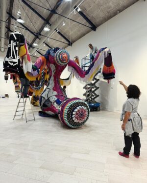 Joana Vasconcelos Instagram - Find out more about how the exhibition “Le Château des Valkyries” at Gottorf Castle was put together. 
Ten impressive artworks can be seen on the Museum Island in Schleswig, including the Valkyries Marina Rinaldi, Martha and Thyra, the last one made with Dior fabrics, in partnership with the fashion house. Another monumental work - Ostfriesland - is on display at the Ornamental Cast Iron Museum in Büdelsdorf. Visit until 27 October!

❤️❤️❤️

Descubra um pouco da montagem da exposição “Le Château des Valkyries” no Castelo de Gottorf.
Na Ilha dos Museus, em Schleswig, podem ser vistas dez instalações que preenchem as salas, incluindo as Valquírias Marina Rinaldi, Martha e Thyra, esta última realizada com tecidos Dior, em parceria com a casa francesa. Outra obra monumental - Ostfriesland - está exposta no Museu de Ferro Fundido Ornamental em Büdelsdorf. Visite até 27 de outubro!

📸 © Paula Leitão
@schloss_gottorf
#lechateaudesvalkyries #valkyries #valquirias #gottorf #schleswig #schlossgottorf  #landesmuseensh #opening #makingof #wip #textileart #artetextil #escultura #sculpture #janavasconcelos #artecontemporanea #contemporaryart #art #arte