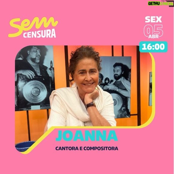 Joanna Instagram - Estarei no Sem Censura, amanhã, às 16h. Fiquem ligadinhos 🌹 #tvbrasil #joanna #cantorajoanna #semcensura #televisao #brasil #riodejaneiro