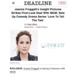 Joanne Froggatt Instagram – I could not be more excited to be embarking on this new adventure! 

I’m so proud to be a part of the MGM team and thrilled that I can now share this news with you all! Watch this space… 🎉❤️🎉