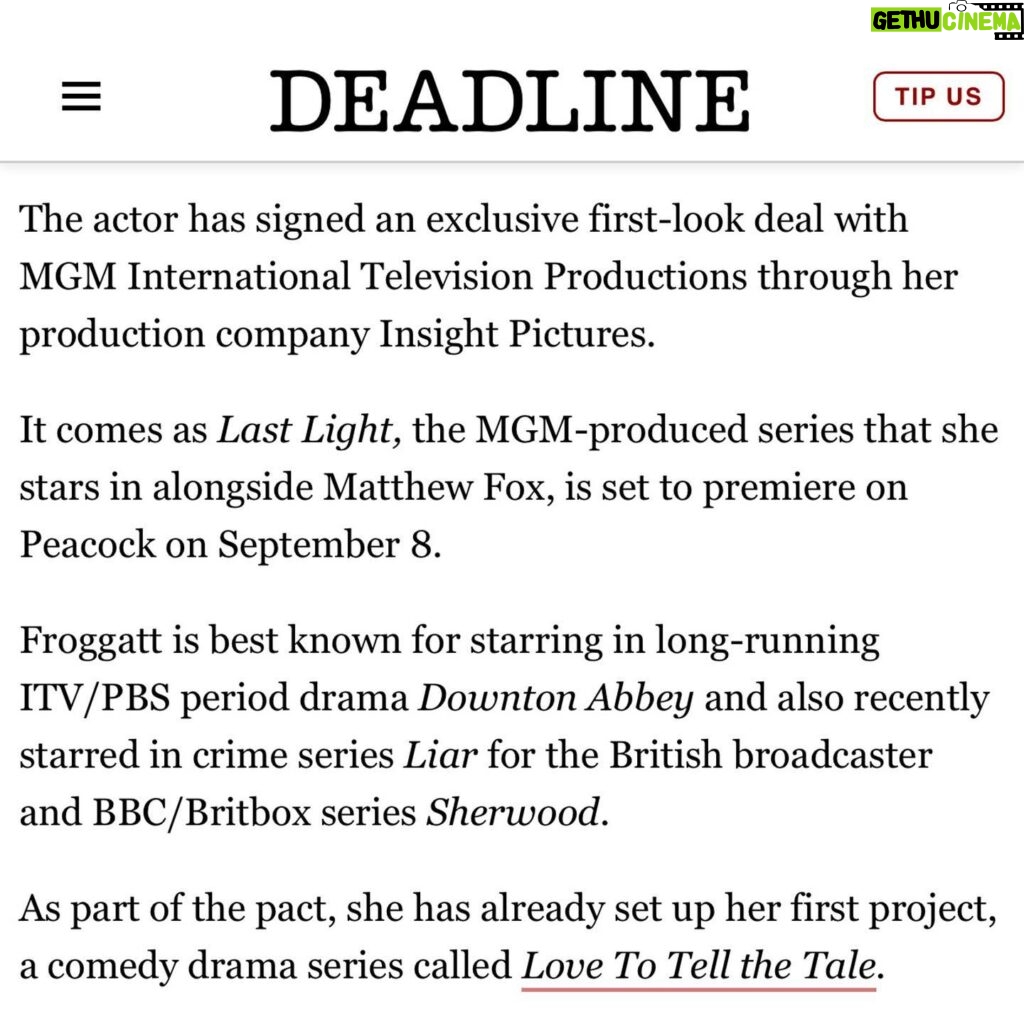 Joanne Froggatt Instagram - I could not be more excited to be embarking on this new adventure! I’m so proud to be a part of the MGM team and thrilled that I can now share this news with you all! Watch this space… 🎉❤️🎉