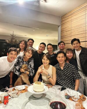 Joanne Peh Instagram - I grew up without birthday parties, because as a child, April was always exam period. Then as I started working, I’d be filming amidst the two Star Awards shows and of course it’s also tax season. 

To have a surprise party orchestrated for me last night touched me immensely. Although there were plenty of red herrings throughout the day, because my husband was ironically not a good actor in this case, I was still caught off guard. 🎂

To all my friends who made time to do this, thank you for loving, protecting and blessing me with your light🕯️; for sharing your laughter and talents 😆, trusting me with your fears, and making this birthday celebration an unforgettable chapter in my life story. ♥️🙏🏻♥️