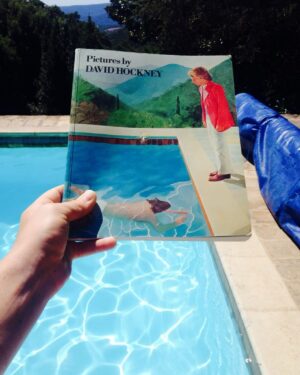 Joely Richardson Instagram - Mum and David Hockney. David and my Pa grew up together , both Bradford ( West Yorkshire ) boys. They stayed close til my Papa’s passing, and David has kindly hosted us since. The famous pool and its painting that we were lucky enough to swim in ( or play in when empty- Daisy, me, Ma pretending to paddle) . David and my Pa went to London as young men, then both fell in love with California. At a recent Hockney exhibition David was asked what his best subject matter had ever been, and he replied “ my mother’s face”. #pool#mum #painting #paintings #hockney