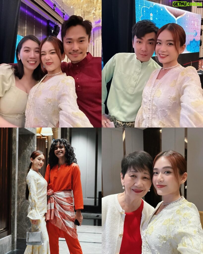Joey Leong Instagram - twinning baju kebaya with mommy 💖 styled by @elainemakeupstylingteam @zaraks.co thank you @multimedia_entertainment for hosting the raya dinner cause we had a gooood time gathering up ♡ @mixue_michelleyim @sheksau looking bright as usual! love the second photo with bubbly moments captured
