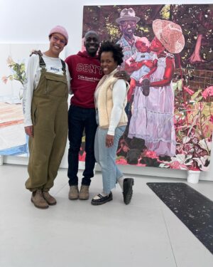 Jordan Casteel Instagram - Noahs approval 🫶🏽💚
@chambersvintage 

For her solo presentation with Casey Kaplan at Frieze Los Angeles, Jordan Casteel presents a series of new figurative, landscape and still-life paintings that render universal demonstrations of nurture, ever-bountiful and enduring. 

Interchangeable as setting and subject, Casteel depicts plant life in layered swaths of color that echo the artist’s gestural portrayals of the body. Fronds and petals overlap like interlocked arms and clasped hands. In Craspedia (2024), the artist studies a landscape of her own making. Passing blooms are made permanent, sprouting from the ground, and leaning in unison.

A family stands engulfed by lush foliage in Naima’s Gift (Deon, Kym and Noah) (2023). Kym @chambersvintage , a member of the community Casteel created with and for people of color in Upstate New York, aptly named Upstate Color (UPCO) @upstatecolor , is rendered alongside her partner and young child, embracing within the vibrant garden they built and requested as a site. Its bloom honors the cyclical nature of life, perennially flourishing and impermanent. 

In Transit (2023), a caregiver on a NYC subway both leans on and provides support to a child, like stems crisscrossing and carrying the weight of their counterparts. Anonymous and transient, the cropped composition parallels the immediacy of the true-to-scale portrait of a blossoming herb in Holy Basil (2024), composed en plein air. With each intentional brushstroke, Casteel likens the dedication in seeding a garden to the mindful care in cultivating relationships within families and, in turn, to the kinship between artist and sitter.

@caseykaplangallery @friezeofficial Los Angeles we comin 💚