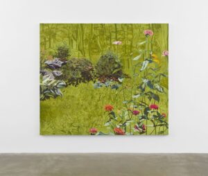 Jordan Casteel Instagram - Looking forward to the opening of “In bloom” Thursday 9/8 from 6-8pm @caseykaplangallery featuring that new new 👀🌻💗
___

In bloom
2022
Oil on canvas
78 x 90.25"
