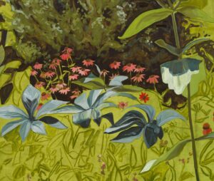 Jordan Casteel Instagram - Looking forward to the opening of “In bloom” Thursday 9/8 from 6-8pm @caseykaplangallery featuring that new new 👀🌻💗
___

In bloom
2022
Oil on canvas
78 x 90.25"