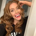 Jordan Claire Robbins Instagram - this year I dressed as a friendly prohibition vampire who couldn’t wait to go home and eat a bagel sandwich in her Pearl Jam tshirt 🧛‍♀️🥯